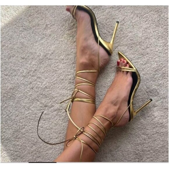 Tony Bianco Millie Sandals in Gold Foil 9 with Box Womens High Heels - Picture 15 of 15
